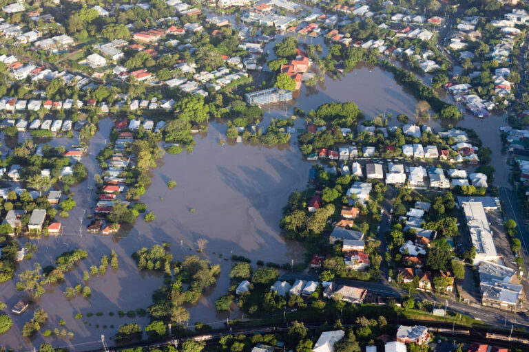 Aerial View Of The 2011 Brisbane River Flood